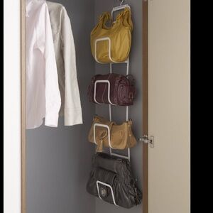 Yamazaki Steel Bag Holder - wall mount - Handbag Organizer - white - purse hook